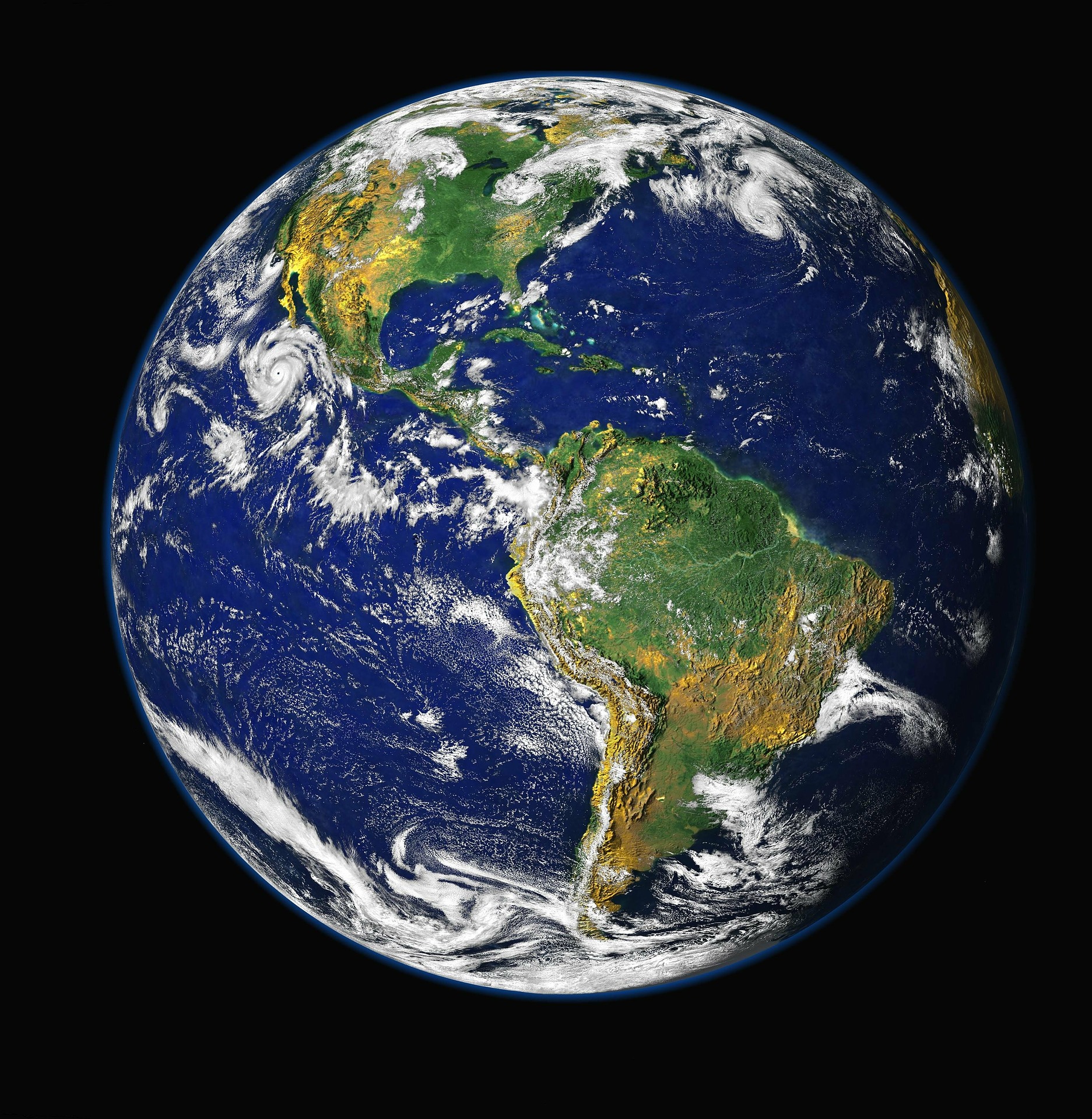 image of the earth western hemisphere the Blue Planet